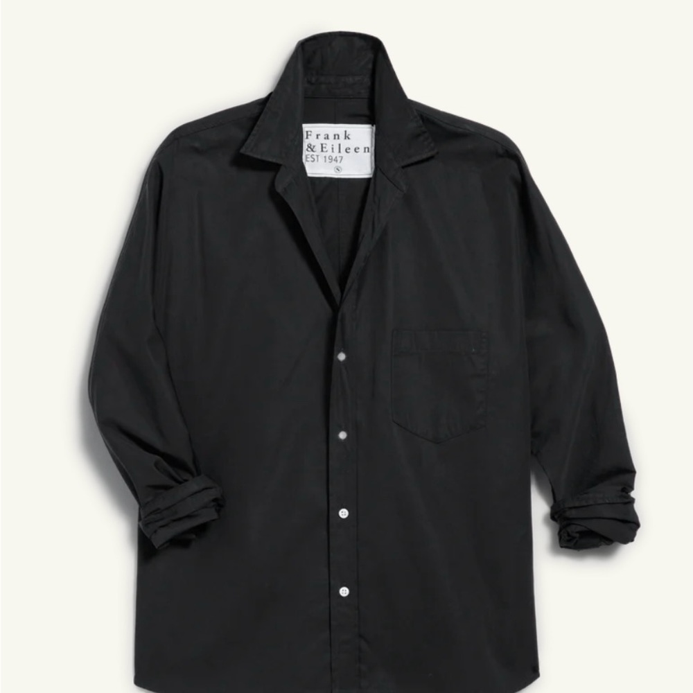 Frank & Eileen - Oona crisp black Continuous Sleeve Button-Up Shirt